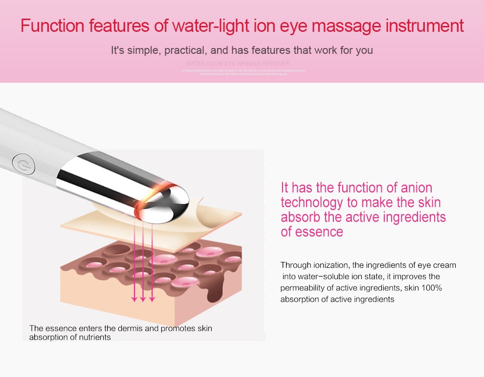 Beauty Eye Massager USB Reîncărcabil Masaj facial Detalii Dispozitiv de îngrijire a pielii