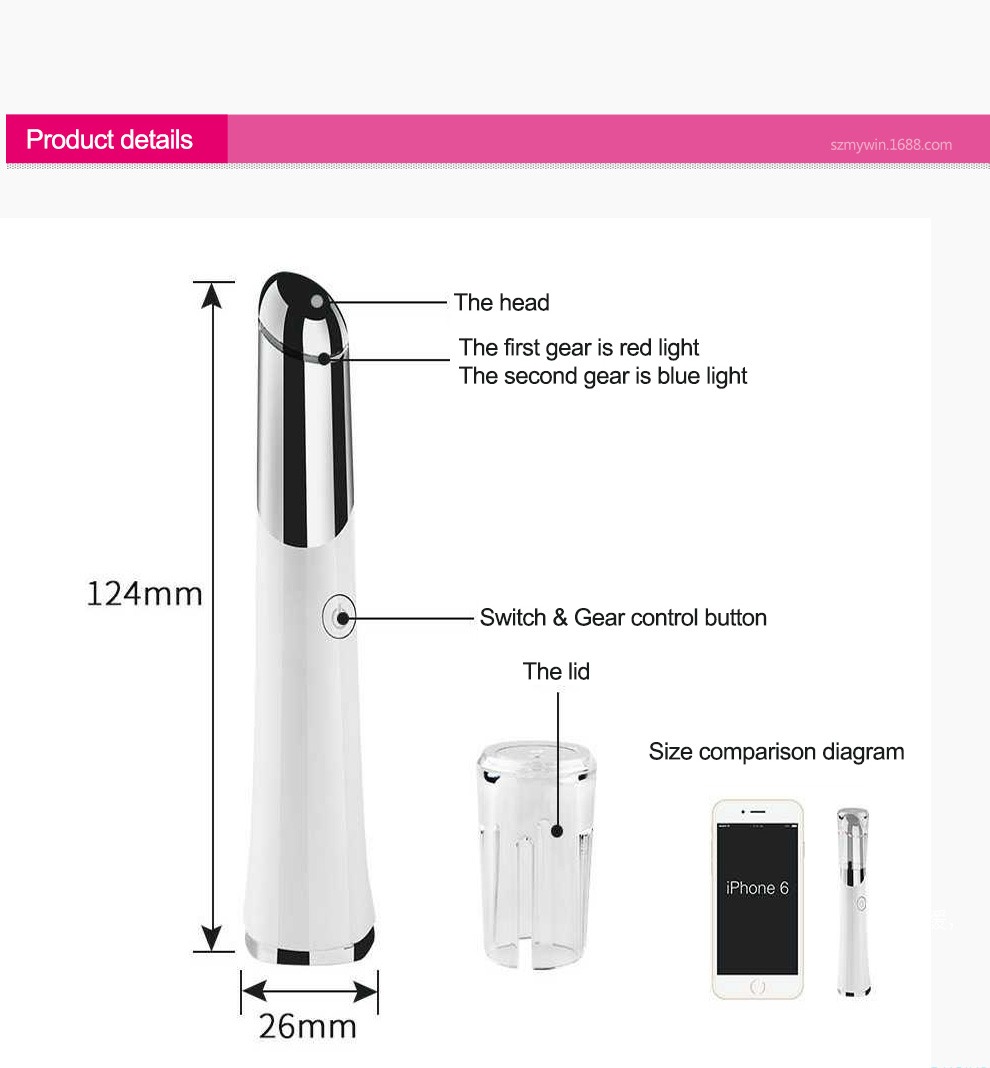 Beauty Eye Massager USB Reîncărcabil Masaj facial Detalii Dispozitiv de îngrijire a pielii