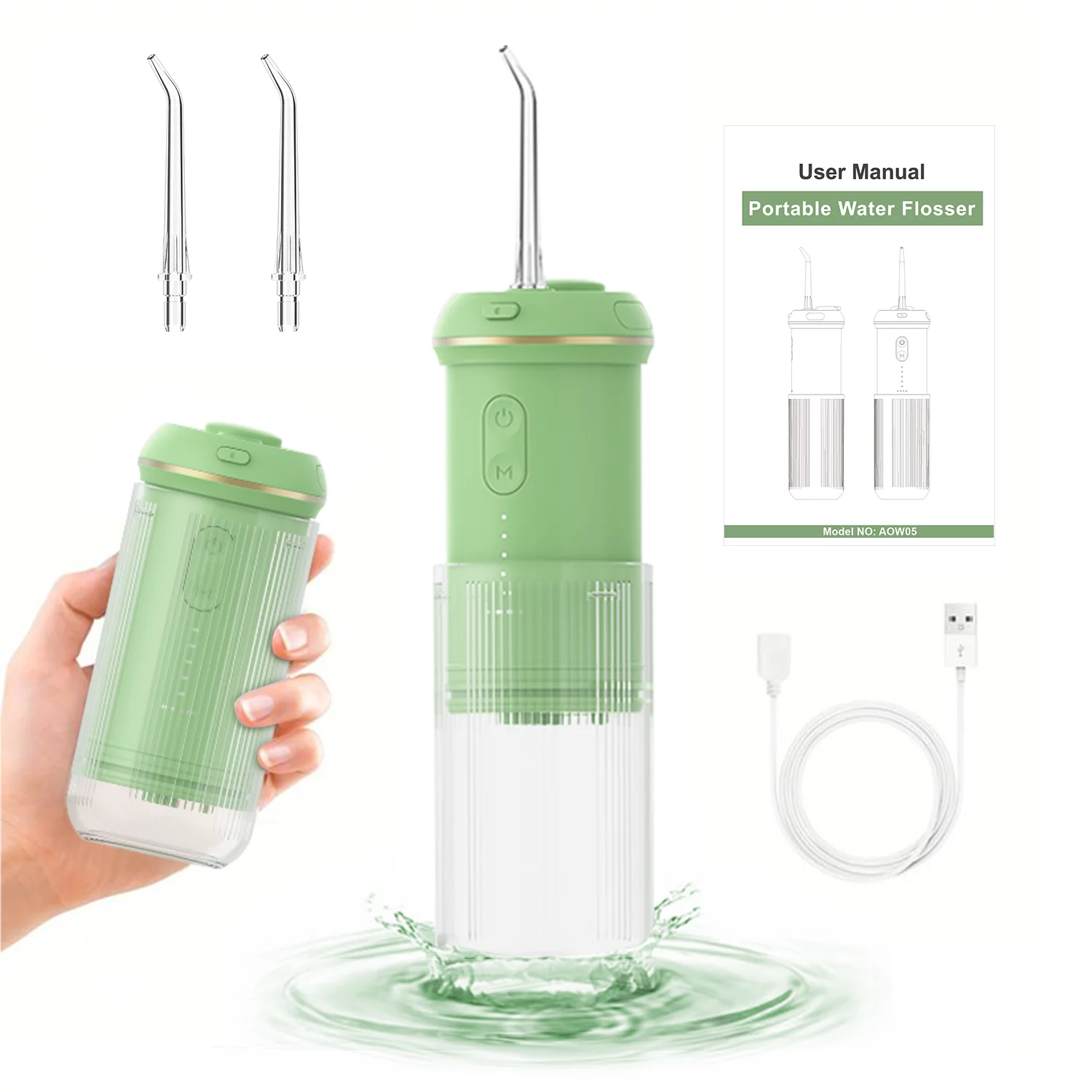 Mini irigator oral de reîncărcare USB portabil de călătorie pentru curățarea dinților